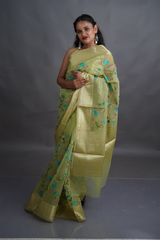 Forest Fern Charm Saree - Kavaach Kashi