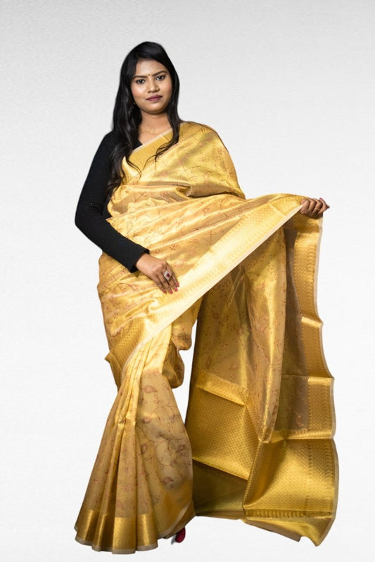 Gilded Golden Tissue Veil - Kavaach Kashi