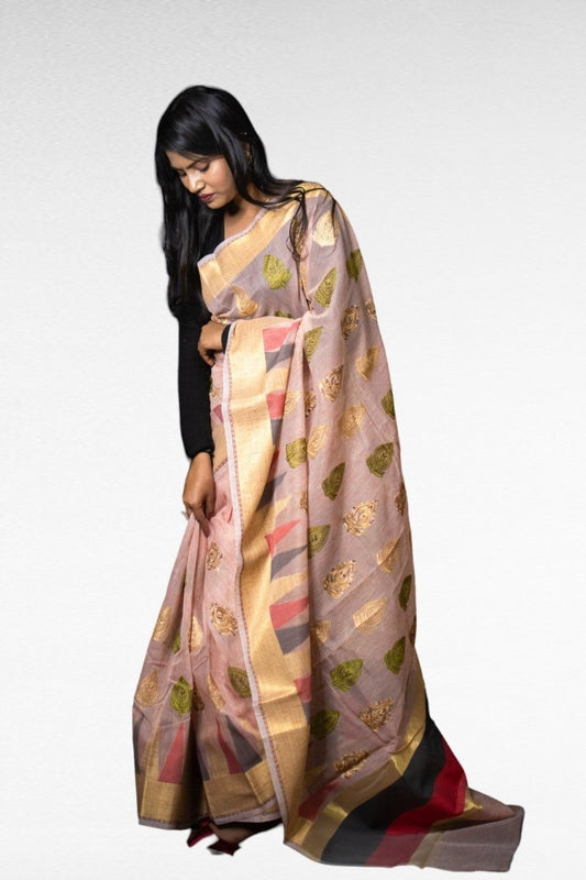 Mauve Mirage Ensemble Cotton Saree - Kavaach Kashi