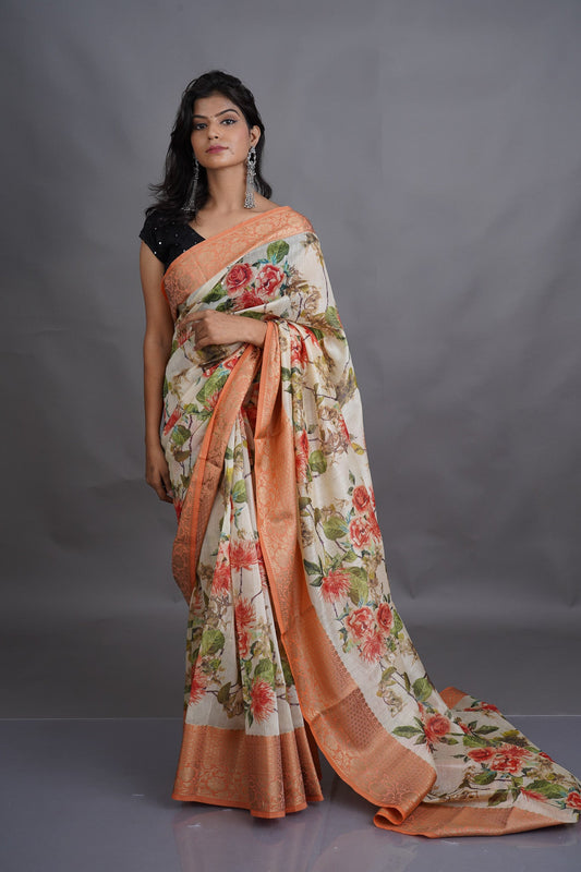 Peachy Charm in Beige - Kavaach Kashi